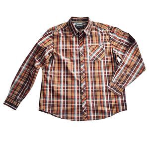 Marmot Organic Cotton Men's Shirt Sz XL Button Up Long Sleeve Brown Plaid NWT